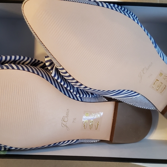 NEW J Crew striped bow slides - Picture 2 of 3